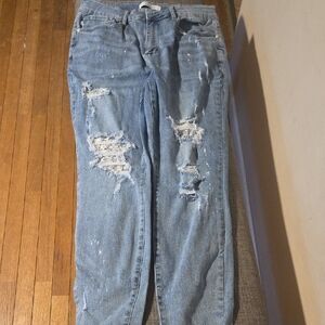 Judy Blue Light Blue Distressed Boyfriend Jeans